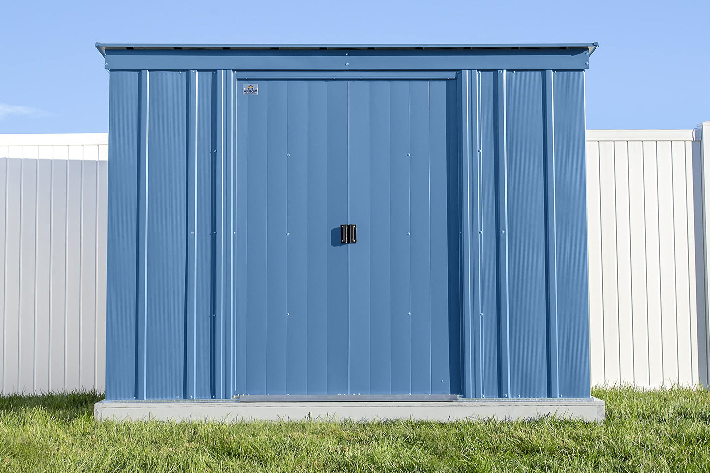 Arrow Shed Classic 8' x 4' Hangar de rangement extérieur cadenassable en acier, bleu gris 8' x 4' 