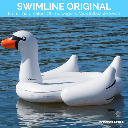 SWIMLINE Original Giant Ride On Inflatable Pool Float Lounge Series | Flotteurs W/jambes stables ailes grand gonflement ridable été plage natation fête grand radeau tube décoration Tan jouets pour enfants adultes cygne XL