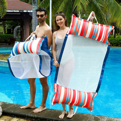 FindUWill Fabric Pool Hammock Floats, XL, 2Pack Inflatable Multi Purpose Water Hammocks Floaties (Saddle, Lounge Chair, Hammock, Drifter), Pool Float Lounger for Adults LAKE&LOLLYPOP