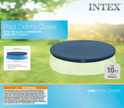 INTEX 28020E Intex 10-Foot Round Easy Set Pool Cover with rope tie and drain holes