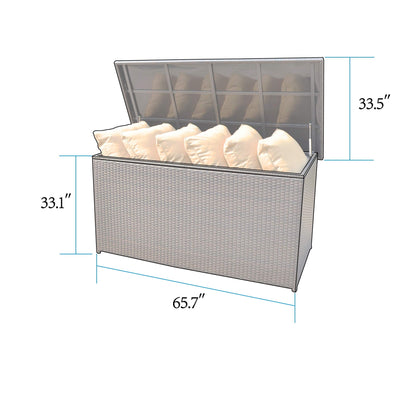 Corvus Lattice Boîte de rangement pour coussins d'extérieur en aluminium 202 gallons Noir 