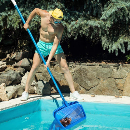 AnSun Filet d'écumoire de piscine amélioré, râteau à feuilles robuste pour nettoyer la piscine et l'étang, attrape-sac profond en maille fine avec cadre en plastique solide