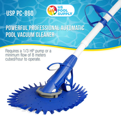 Aspirateur de piscine automatique professionnel US Pool Supply - Aspiration puissante qui élimine les débris de piscine, nettoie les sols, les murs et les marches