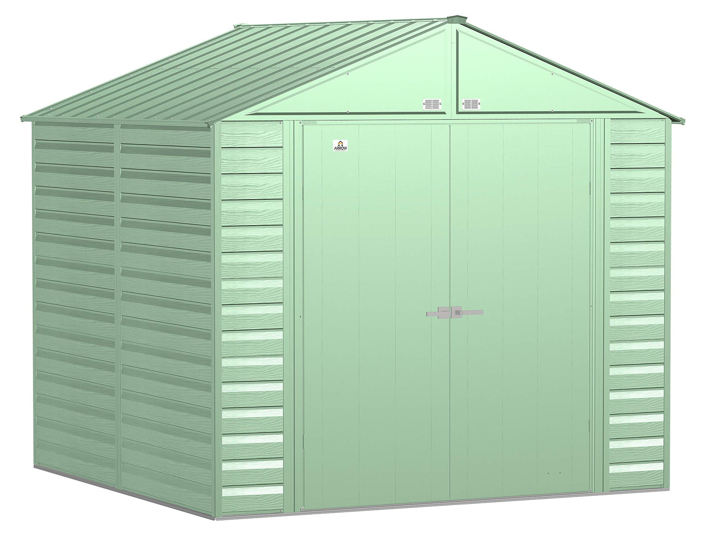 Arrow Shed Select Hangar de rangement extérieur verrouillable en acier, 8' x 8', vert sauge 