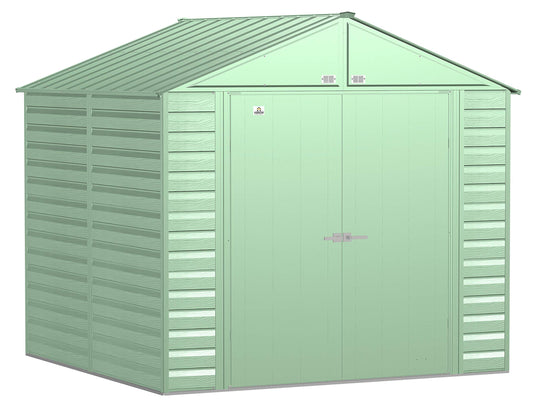 Arrow Shed Select 8' x 8' Outdoor Lockable Steel Storage Shed Building, Sage Green