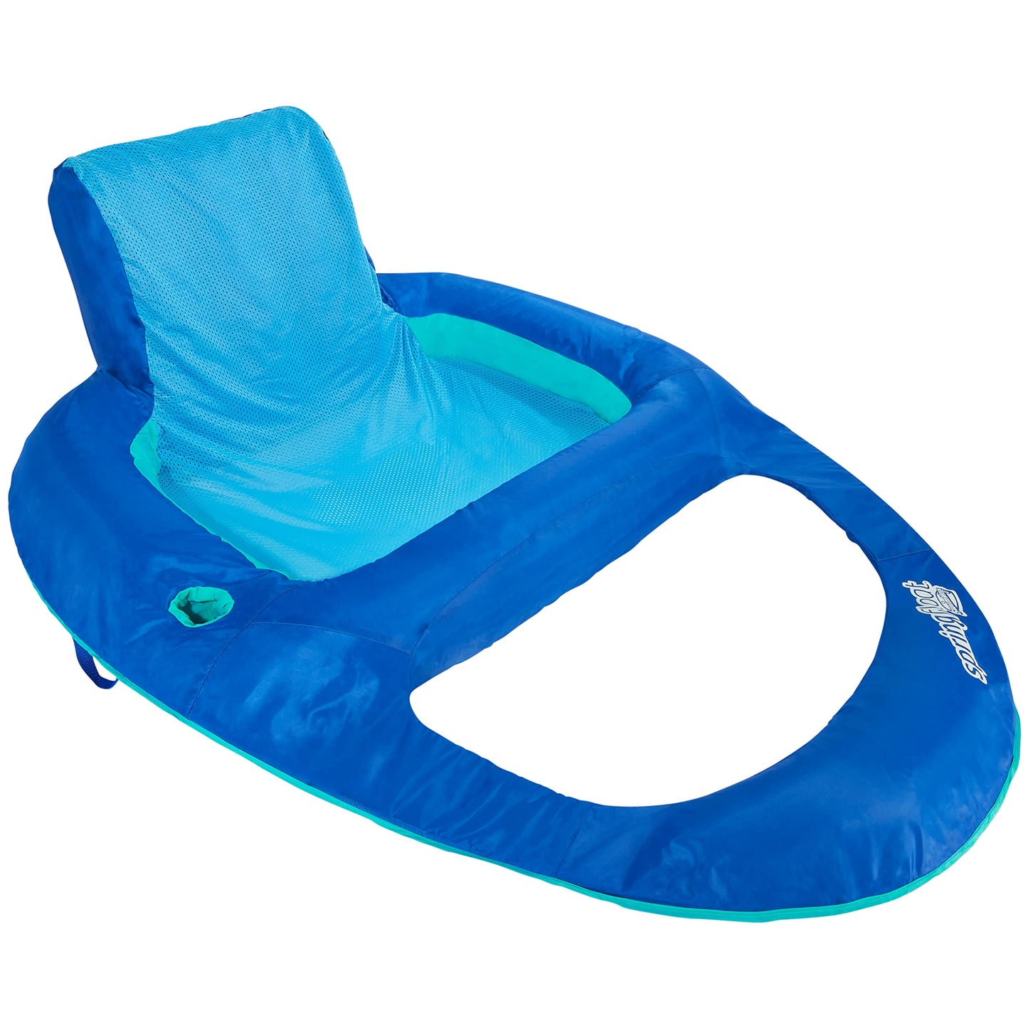 SwimWays Spring Float XL Chaise longue de piscine inclinable avec valve hyper plate, 25 % plus grande que le fauteuil inclinable Spring Float, Bleu