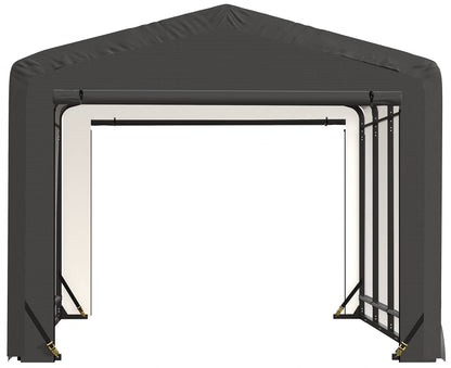 ShelterLogic ShelterTube Abri de garage et de stockage, 10' x 18' x 8', cadre en acier robuste, boîtier résistant au vent et à la neige, gris 10' x 18' x 8' 