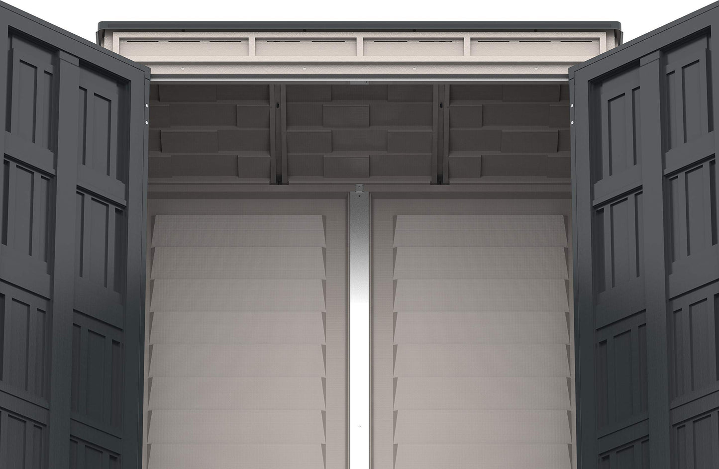 Duramax 05325 Yardmate Plus Pent Outdoor Vinyl Storage Shed, Anthracite & Adobe