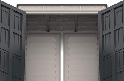 Duramax 05325 Yardmate Plus Pent Outdoor Vinyl Storage Shed, Anthracite & Adobe