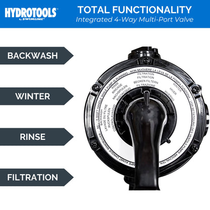 HYDROTOOLS By SWIMLINE Pool Sand Filter Pump For Above Ground & Inground Pool | 14 Inch Cleaner System 1/2 HP (0.45 THP) Horsepower 2400 GPH | Pools Up To 10500 Gallons Intex Bestway Compatible 71405 14'' A/G Sand Filter Up To 10500 Gal