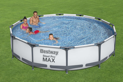 Bestway 56417 Steel Pro Above Ground, 12ft x 30 Inch | Frame Swimming Pool with Filter Pump