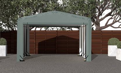 ShelterLogic ShelterTube Abri de garage et de stockage, 12' x 18' x 8', cadre en acier robuste, boîtier résistant au vent et à la neige, vert 12' x 18' x 8' 