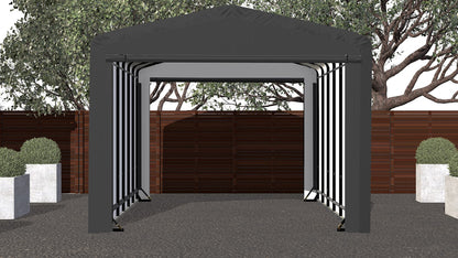 ShelterLogic ShelterTube Abri de garage et de stockage, 12' x 27' x 10', cadre en acier robuste, boîtier résistant au vent et à la neige, gris 12' x 27' x 10' 