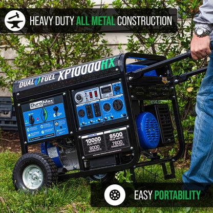 DuroMax XP10000HX Dual Fuel Portable Generator - 10,000-Watt