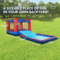 Sunny & Fun Slide N’ Splash Bounce House Inflatable Water Slide Park – Heavy-Duty for Outdoor Fun, Wide Slide & Splash Pool – Easy to Set Up & Inflate with Included Air Pump & Carrying Case