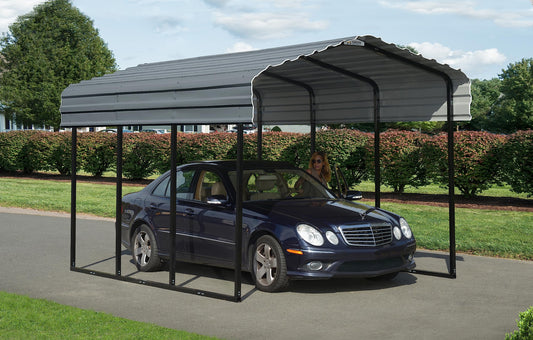 Arrow Carport, 10 ft. x 15 ft. x 9 ft. Charcoal 10' x 15' x 9'