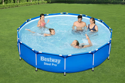 Bestway Steel Pro Ensemble de piscine hors sol ronde 12' x 30" | Comprend une pompe de filtration 330 gal 12' x 30"