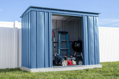 Arrow Shed Classic 8' x 4' Hangar de rangement extérieur cadenassable en acier, bleu gris 8' x 4' 