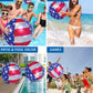 POZA Inflatable USA Pool Float - Luxurious Fun Lounger Filled with Sparkle Silver Stars Confetti, Cool USA Flag Design Water Swimming Pool Floaties for Beach, Lake & Pool USA 2 Balls