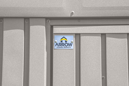 Arrow Shed Elite 8' x 6' Outdoor Lockable Steel Storage Shed Building, Cool Grey