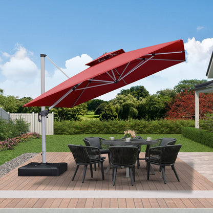 Parasol de patio carré de luxe 11 pieds Terra 