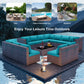 ALAULM 14 Pieces Sectional Sofa Sets Outdoor Patio Furniture - Blue Seat Cushions and 2 Coffee Tables