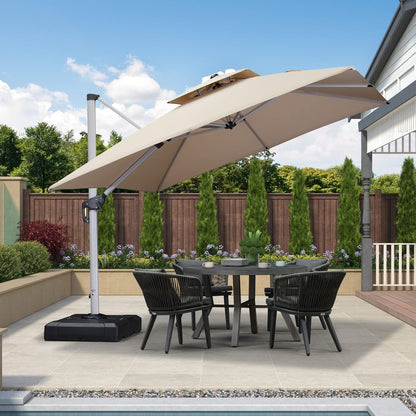 Parasol extérieur carré 10 pieds beige 