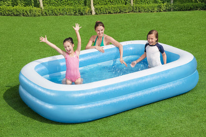 H2OGO ! Piscine familiale gonflable rectangulaire bleue de 8'6" | Parfaite pour les enfants à partir de 6 ans