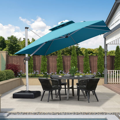 Parasol de patio extérieur carré 10 pieds bleu turquoise 