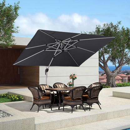 Patio Umbrella Outdoor Rectangle 9' X 11' Grey