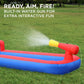 Sunny & Fun Compact Inflatable Water Slide Park – Heavy-Duty Nylon for Outdoor Fun - Climbing Wall, Slide, & Small Splash Pool – Easy to Set Up & Inflate with Included Air Pump & Carrying Case Blue/Red