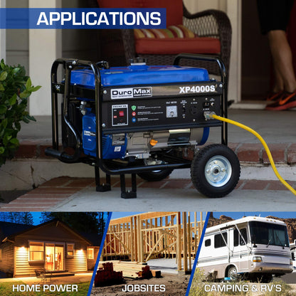 DuroMax XP4000S Portable Generator-4000 Watt Gas Powered Camping & RV Ready, 50 State Approved 4,000-Watt Gas