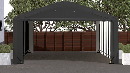 ShelterLogic ShelterTube Abri de garage et de stockage, 20' x 32' x 10', cadre en acier robuste, boîtier résistant au vent et à la neige, gris 20' x 32' x 10' 