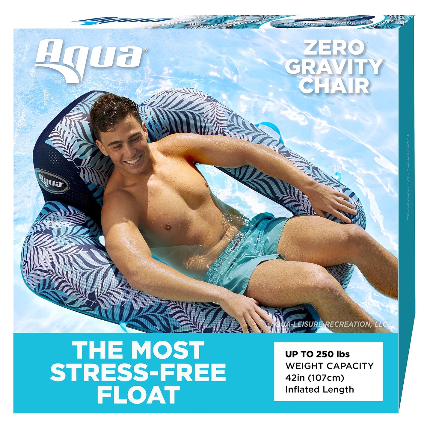 Aqua Pool Chair Float for Adults – Zero Gravity Pool Floats – Multiple Colors/Shapes/Styles – for Adults and Kids Floating Zero Gravity Pool Chair Blue Fern
