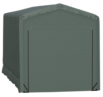 ShelterLogic ShelterTube Abri de garage et de stockage, 14' x 32' x 16', cadre en acier robuste, boîtier résistant au vent et à la neige, vert 14' x 32' x 16' 