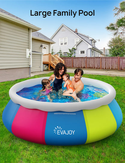 Piscine Gonflable, EVAJOY 10ft × 30in Easy Set Pool avec Couverture de Piscine, Piscine Gonflable Piscines Hors Sol pour Enfants Adultes Famille Jardin Jardin 10ft * 30in