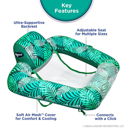 Aqua Pool Chair Float Lounge pour adultes - Plusieurs couleurs/formes/styles - pour adultes et enfants Floating Zero Gravity Pool Chair Teal Fern