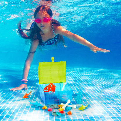 Battat - Ensemble de plongée pirate - Jouets aquatiques et jouets de piscine Jeu de plongée dans une boîte à jouets au trésor pour enfants à partir de 6 ans (28 pièces)