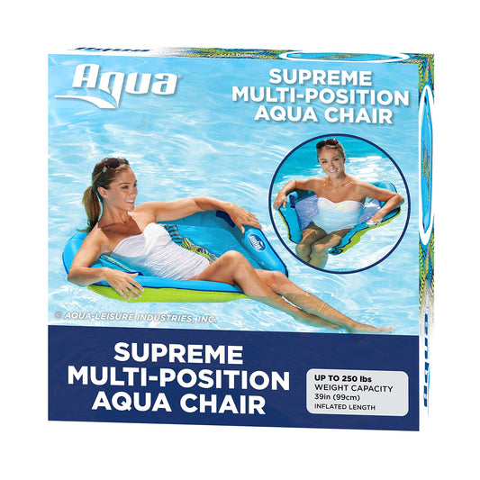 Aqua Pool Chair Float for Adults – Zero Gravity Pool Floats – Multiple Colors/Shapes/Styles – for Adults and Kids Floating Hex Pool Chair Blue Fern