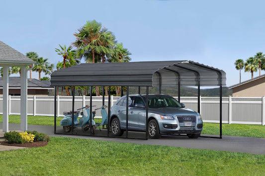 Arrow Carport, 12 ft. x 24 ft. x 9 ft. Charcoal 12' x 24' x 9'