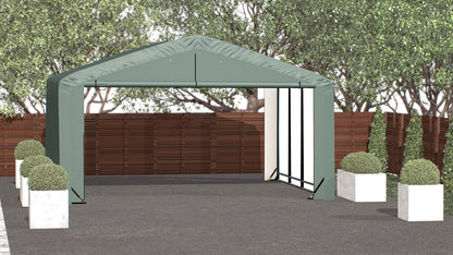 ShelterLogic ShelterTube Abri de garage et de stockage, 20' x 18' x 10', cadre en acier robuste, boîtier résistant au vent et à la neige, vert 20' x 18' x 10' 