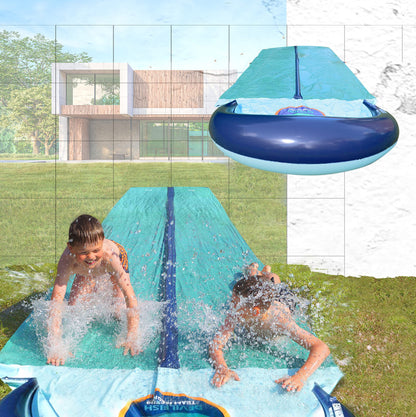 TEAM MAGNUS 18ft XL Slip and Slide - Toboggan gonflable robuste avec arroseur central et XL Crash Pad XL - 18ft