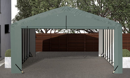 ShelterLogic ShelterTube Abri de garage et de stockage, 20' x 32' x 12', cadre en acier robuste, boîtier résistant au vent et à la neige, vert 20' x 32' x 12' 