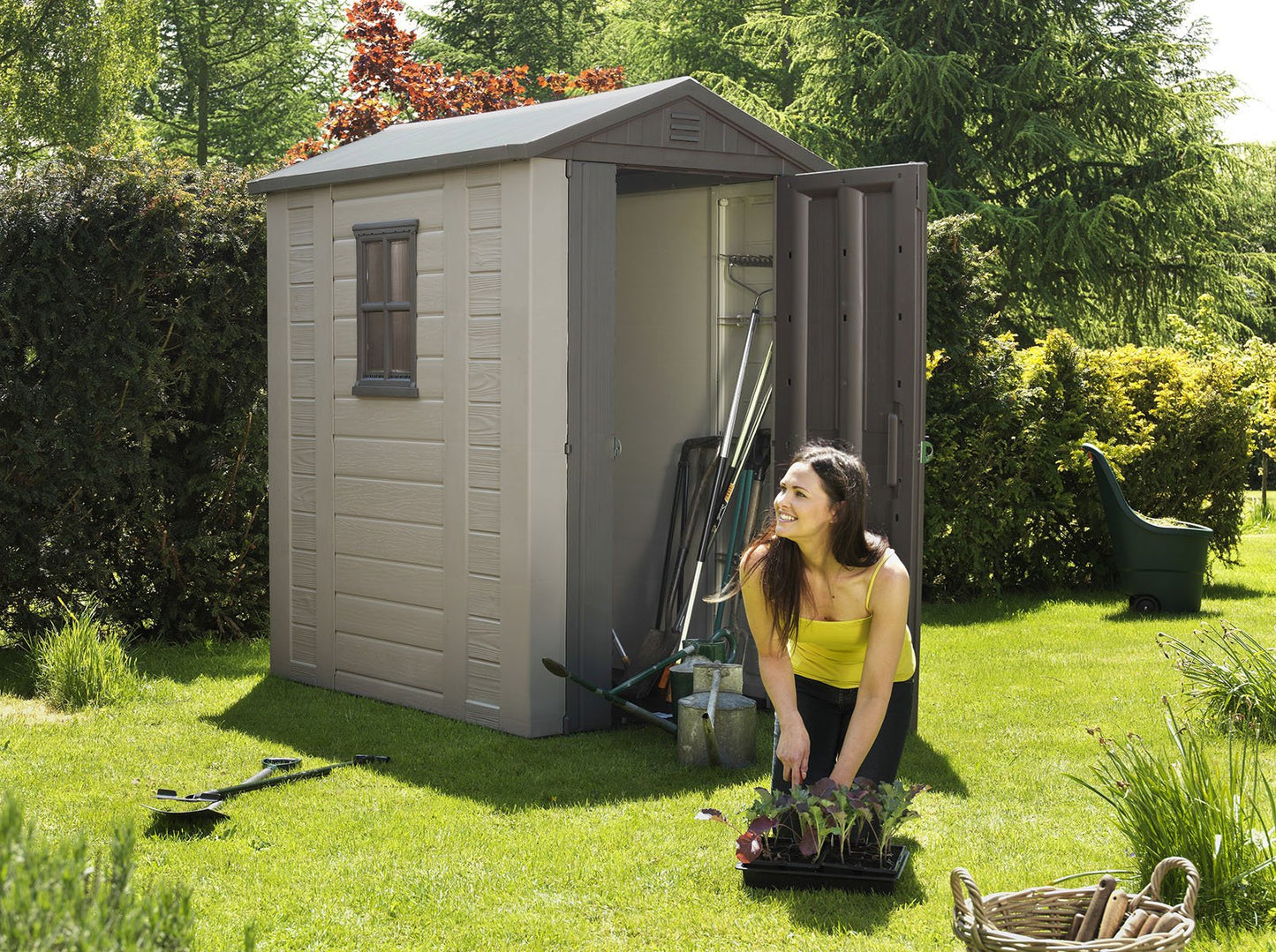 Keter Factor 4x6 Outdoor Storage Shed Kit-Perfect to Store Patio Furniture, Garden Tools, Bike Accessories, Beach Chairs and Push Lawn Mower