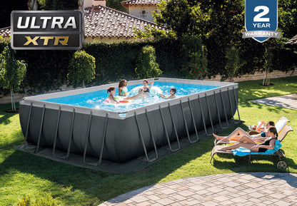 Rectangular Ultra XTR® Frame Above Ground Pool w/ Sand Filter Pump - 24' x 12' x 52"