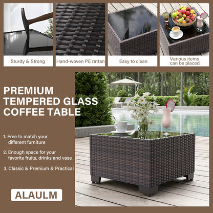 ALAULM Ensembles de meubles de patio 6 pièces Mobilier d'extérieur sectionnel de patio Ensemble de chaises de canapé de patio - Crème 