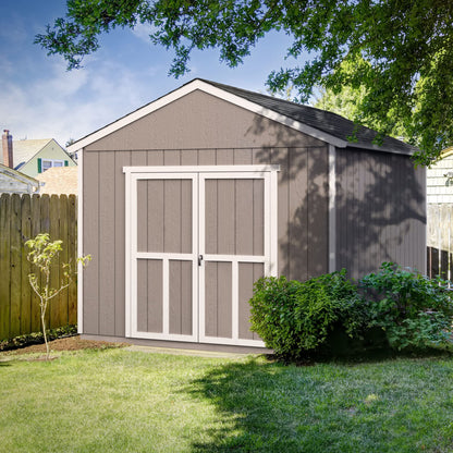 Handy Home Products Rookwood 10x10 Do-It-Yourself Wooden Storage Shed with Floor Brown