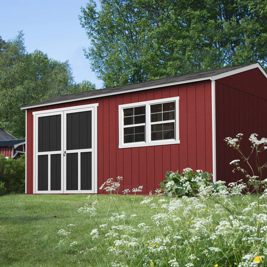 Handy Home Products Astoria 12x20 Do-It-Yourself Wooden Storage Shed Brown Without Floor