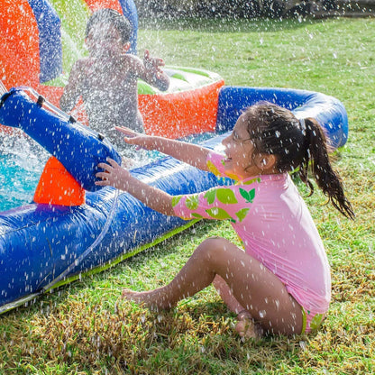 Corson Tools Splash and Slide Climb Blob d'eau gonflable, mur d'escalade et zone de piscine | Amusement d'été en plein air pour les enfants et les familles avec souffleur d'air Mon premier toboggan aquatique