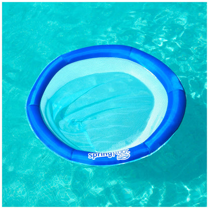 SwimWays Spring Float Papasan Chaise longue de piscine avec valve hyper plate, flotteur de piscine gonflable, bleu